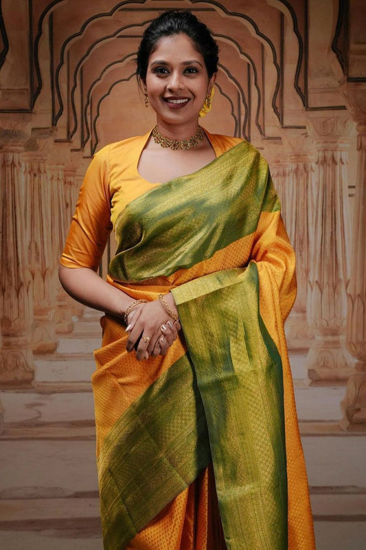 Classy Yellow Soft Silk Saree