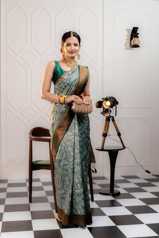 Rayon Green Saree - Elegant & Comfortable Traditional Saree for Special Occasions