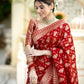 Red color soft cotton silk saree