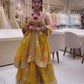 Yellow Color Thread Sequins Work Trendy Silk Designer Lehenga Choli