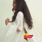 Ethnic White Solid Georgette Kurta With Hand Embroidered Heavy Work Dupatta Set