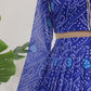 Ready To Wear Blue Faux Georgette With Digital Print Lehengha