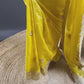 Gold Crunch Floral Sequinned Silk Blend Saree With Designer Sequiner & Thread