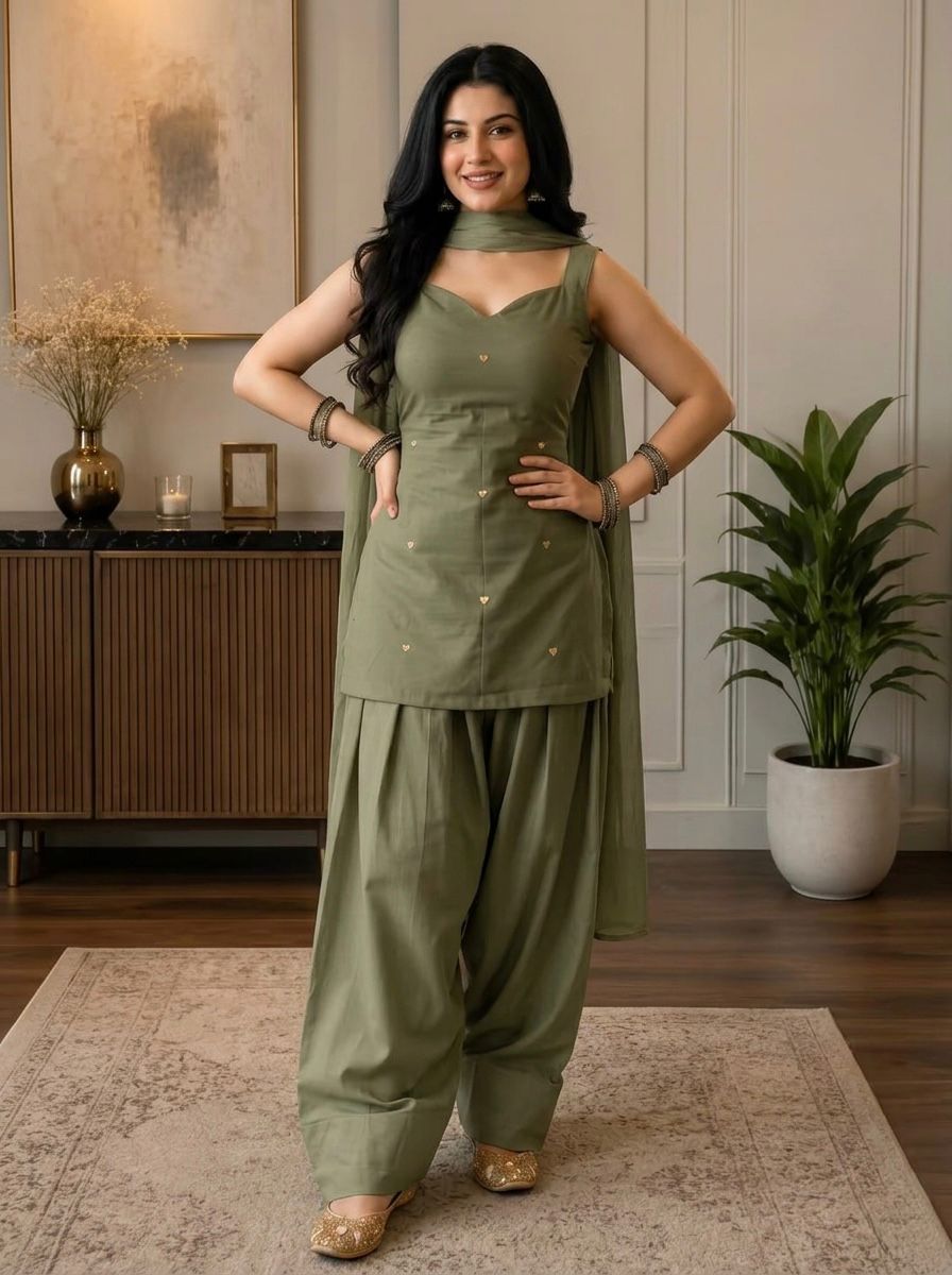 Farshi Salwar  Pure Cotton Super Quality Kurta pant Dupatta set